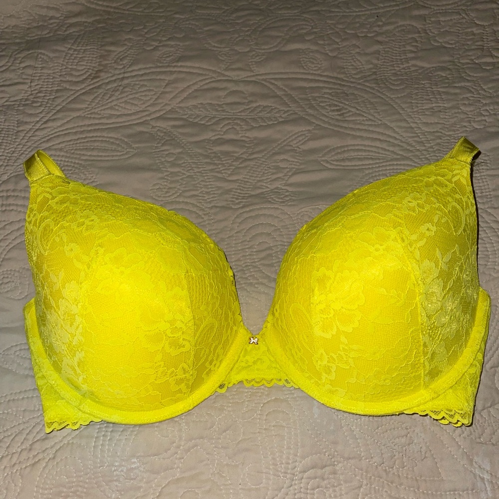 Savage X Fenty Neon Yellow Molded Cup Push Up Bra